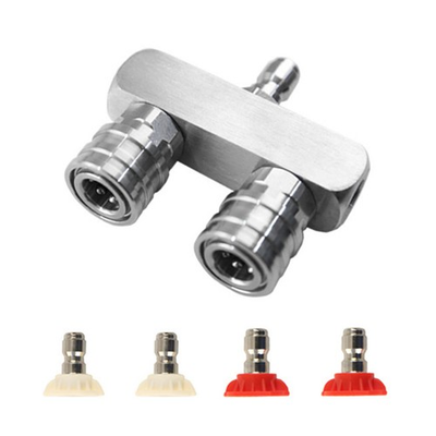 #ad 5000PSI Dual Pressure Washer Nozzle 1 4inch Quick Connect W 4* Spray Tips Parts $26.09