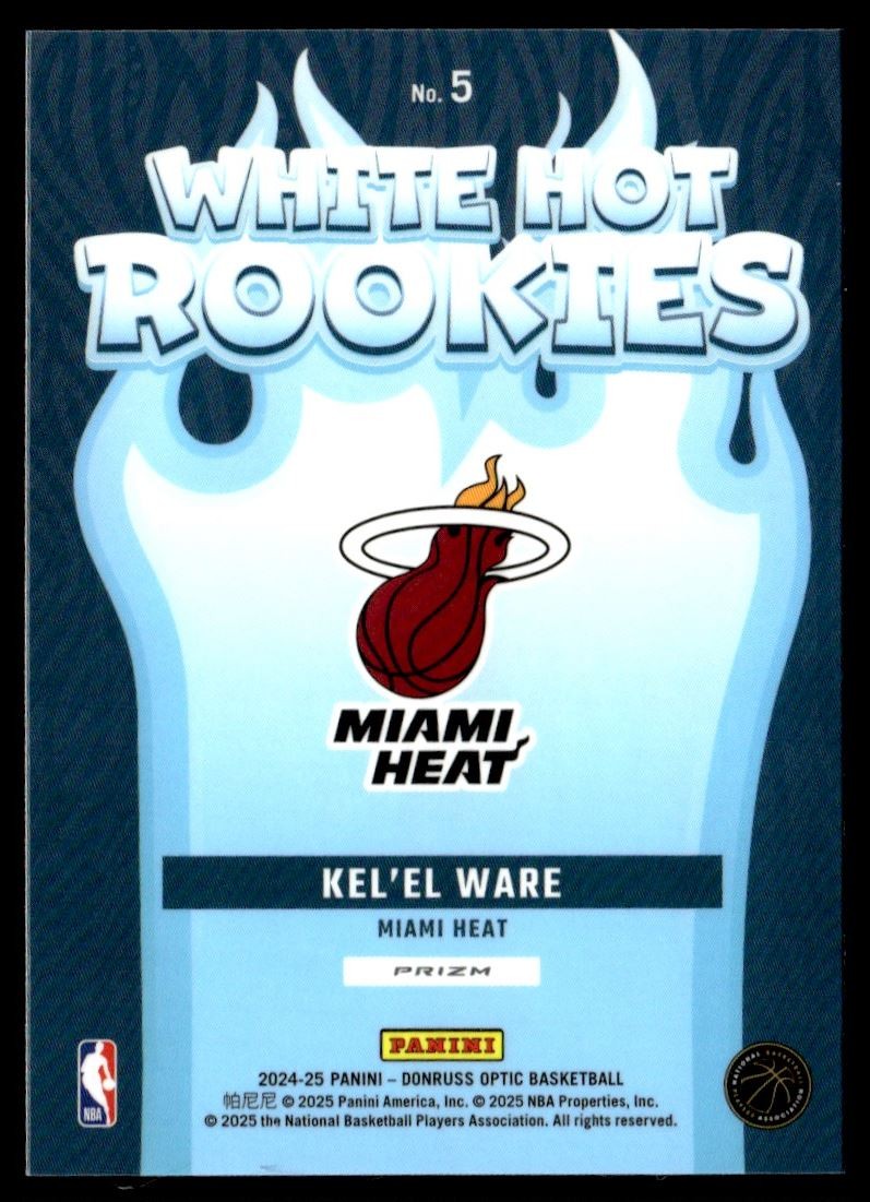 2024-25 Donruss Optic White Hot Rookies Silver Holo Prizm Kel'el