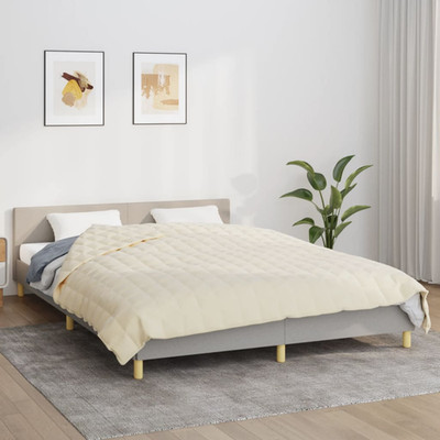 Gewichtsdecke 220x240cm Creme 11,4kg 100% Gebürstete Mikrofaser Einschlafhilfe Relax.
