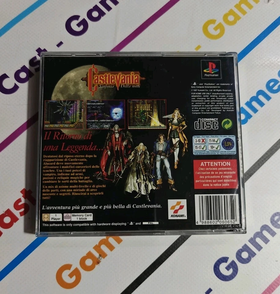 PS1 ONLY BOX CASTLEVANIA SYNPHONY OF THE NIGHT PLAYSTATION 1 ITALIANO NO DISCO  - Immagine 4 di 4