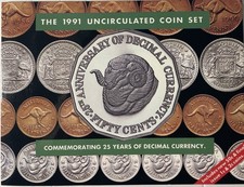 Royal Australian Mint 1991 25 Years Decimal Currency Uncirculated Coin Set