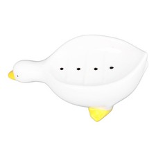 Duck Soap Dish Cute White Duck Soap Holder, Ceramic Soap Dish Duck Animal Sha...