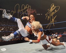 *IN RING ACTION* WWE MARYSE & MARIA KANELLIS DUAL SIGNED 11X14 JSA AUTO