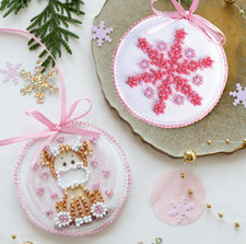 Cow Bead Embroidery Kit   DIY Handmade Christmas Ornament Making Set