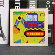 Montessori Wooden Puzzle Set 3D Animal Traffic Kids Educational