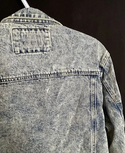 Forever 21 men’s  Blue Denim Jacket Lace-Up Sides Button Front Pockets  image 9