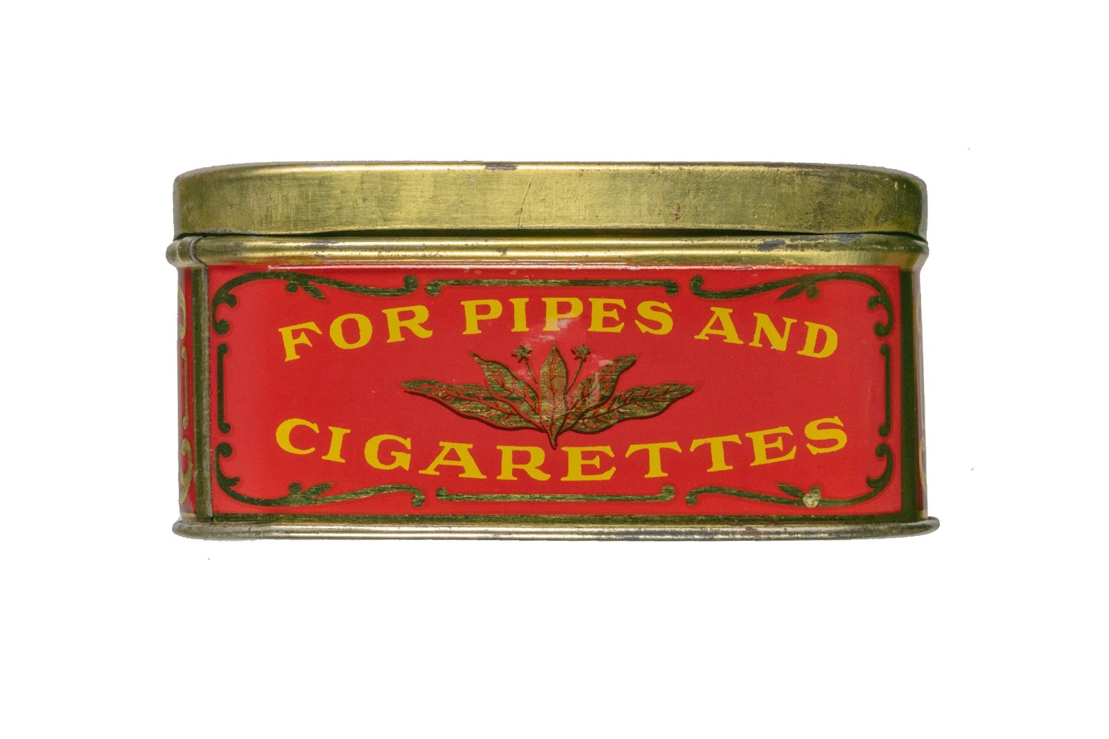 Rare 1930s Danish “Canoe Shag“ litho hinged tobacco tin in excellent condition