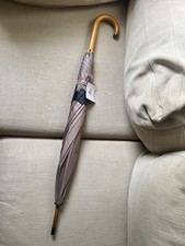 The San Francisco Umbrella Company Cat Wooden Stick Umbrella  Black on Taupe
