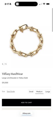 tiffany hardwear large link bracelet Extra Link 18k Gold | eBay