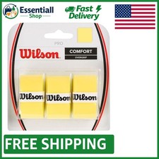 Lightweight Yellow Tennis Over Grip - Pro Style with Perfect Feel, 3 Pack