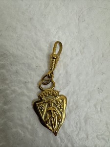 Authentic Vintage Gucci Gold Plated Knight Crest Shield Charm 1960's