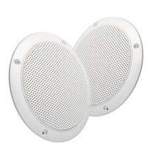 5  Water Resistant Slim Profile Dual Cone Speakers for RV  s, Boats, white