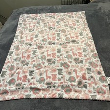 SL Home Fashions Baby Blanket Sherpa Pink Gray Giraffe Elephant Lion Safari