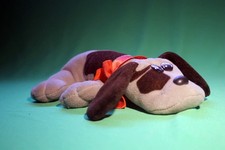 Vintage Pound Puppies 7" SPOT Gray Dog Brown Spots Red Collar Small Plush Puppy