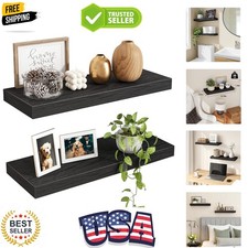 Floating Shelves for Wall, 15.7" Wood Wall Mounted Shelves for Living Room, B...