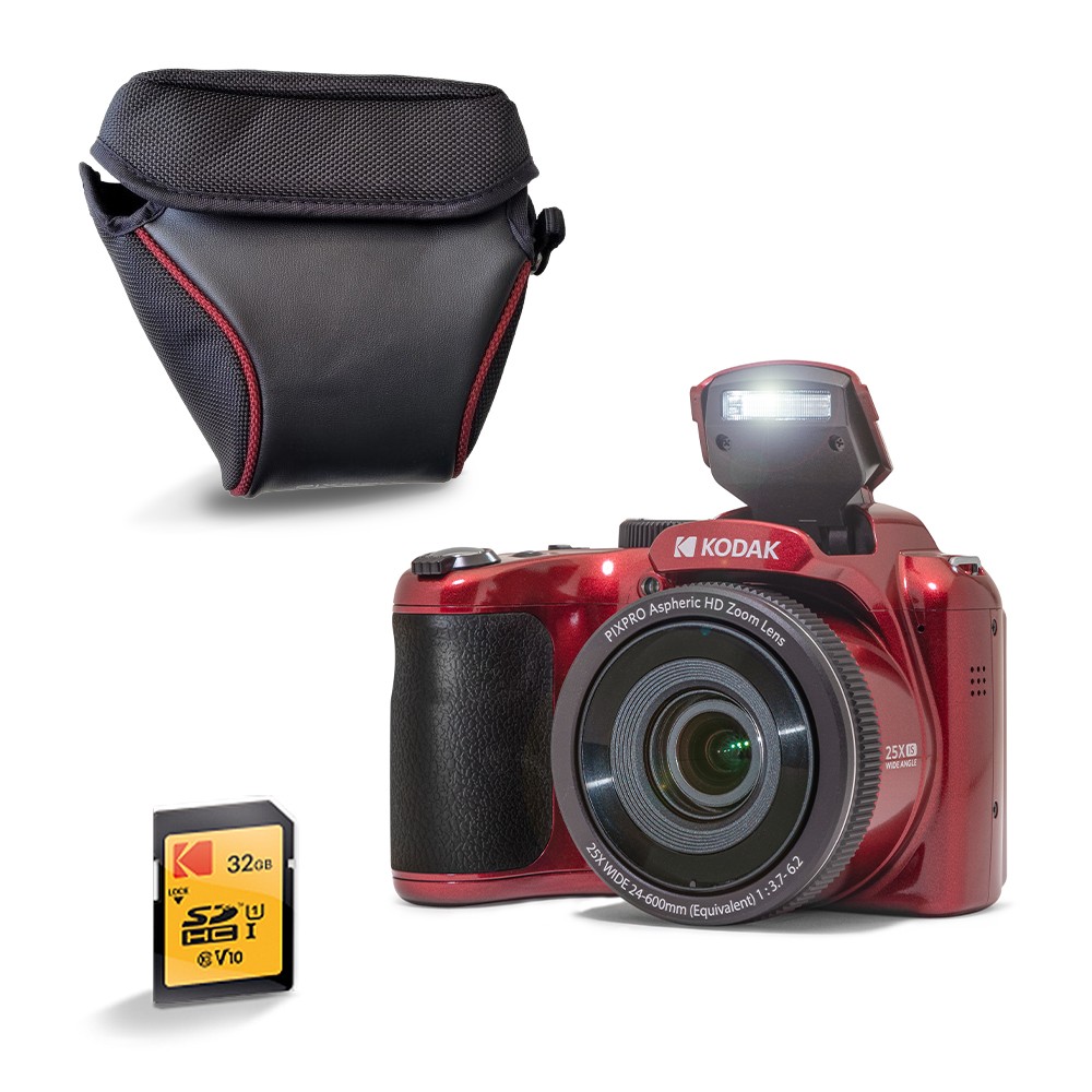 KODAK Pixpro AZ255 Appareil Photo Bridge Léger et Facile pour Débutant avec Housse et SD
