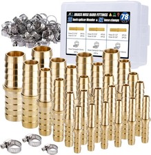 26PCS Brass Hose Barb Fitting,Barb Splicer Mender Hose Fittings 3/16" 1/4" 5/16"