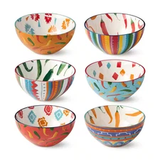 Caliente 4.8 In. 12 Fl. Oz. Multi-Colored Porcelain Serving Bowl (Set of 6)