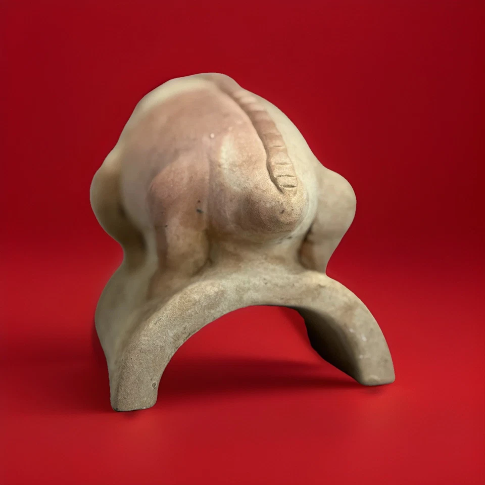 Caño de arcilla de terracota de colección sin esmaltar teja cerámica rana pez serpiente quimera Foto 4 de 4