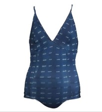SEEA Women's Blue Felina Indigo V-Neck One Piece Swimsuit 11701 X-Small NWT