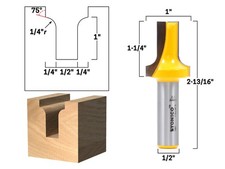 1" Height x 1/4" Radius Dado Cutting Round Over Router Bit - 1/2" Shank - Yonico