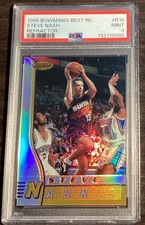 1996-97 Bowman's Best #R18 Steve Nash Refractor RC Rookie Phoenix Suns PSA 9