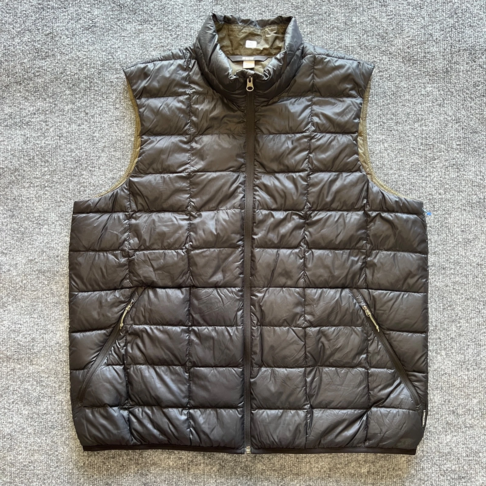 REI Co-op 650 Down Puffer Vest 2.0 Men XL Black Full Zip Quilted Pack Light Hike