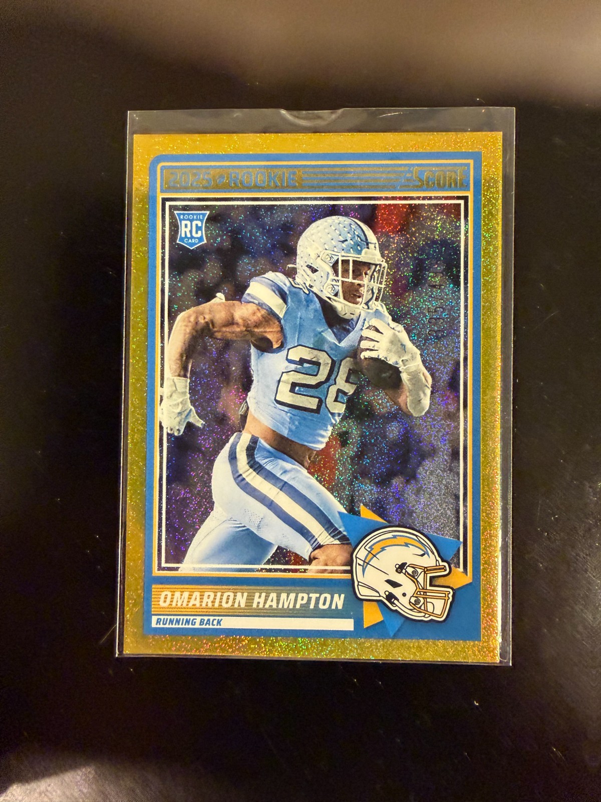 2025 Score - Rookies Omarion Hampton #37 (RC) Gold Sparkle /499