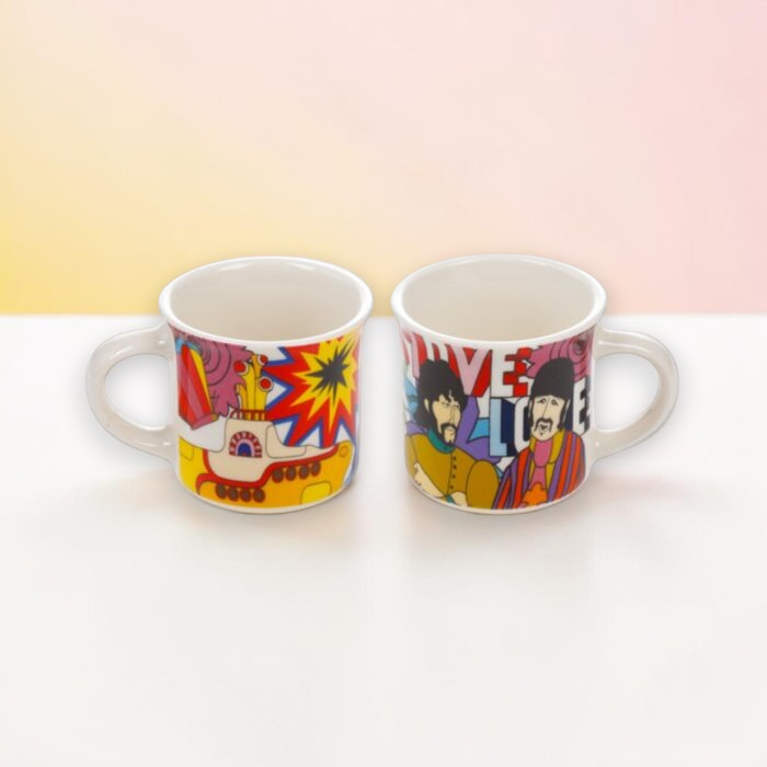 The Beatles Yellow Submarine Set of 2 Porcelain Espresso Cups 75ml Small Coffee