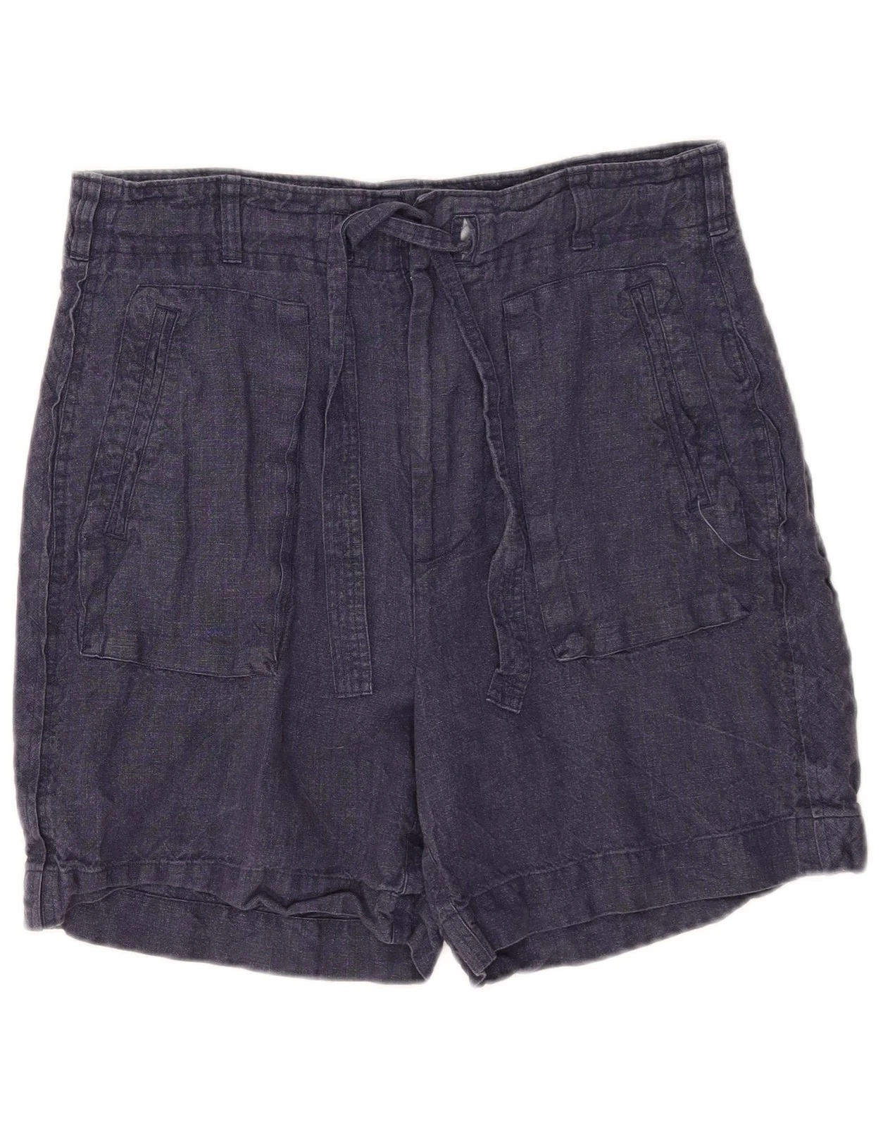 Polo Ralph Lauren Womens Chino Shorts US 6 Medium W32 Navy Blue Linen AJ11