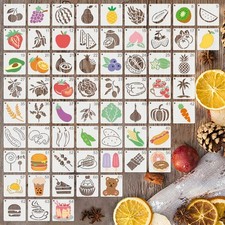 64 PCS Small Fruit Patterns Stencils for Crafts DIY Projects Painting