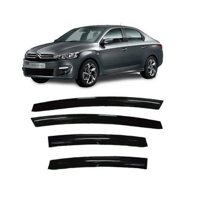 Mugen Window Visors for Citroen C Elysee 2012-2022 4 pcs Piano Black Rain Guards