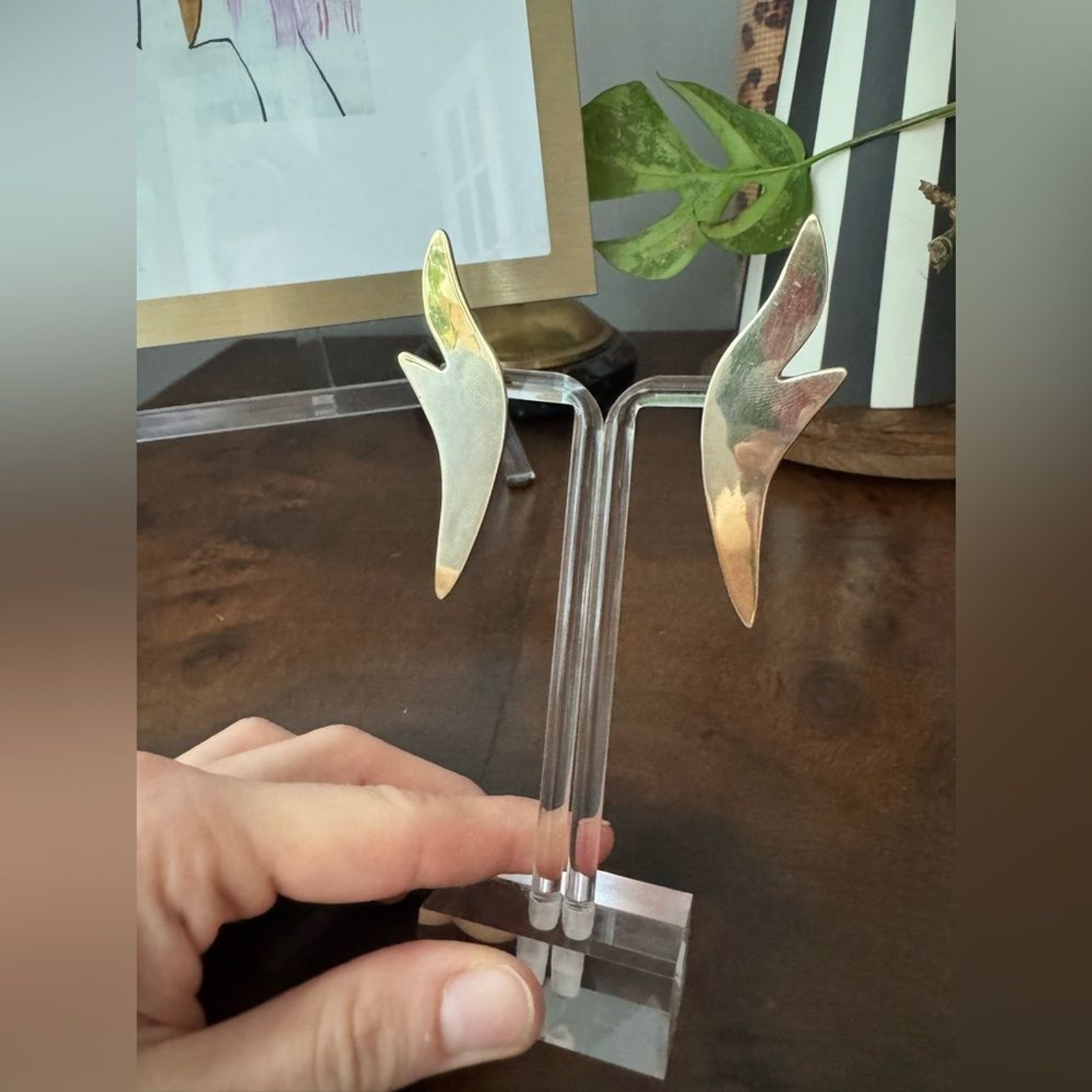 Bisjoux solid brass spark stud statement earrings - image 11