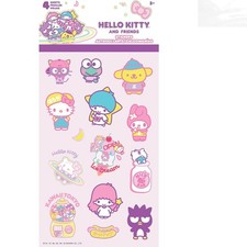 Hello Kitty Cartoon Stickers: 4 Sheets Perfect for Journals and Party Favors