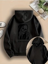 Women'S Double-Sided Graphic Hoodie - Pullover Sweatshirt with Front  Back Prin