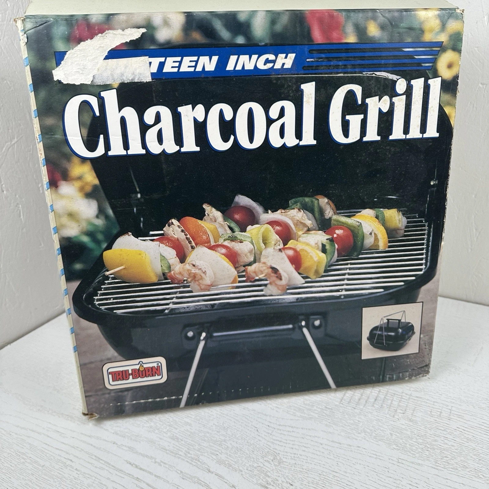 New Vintage TruBurn Portable Charcoal Grill 14” With Bakelite Handles Tailgating