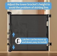 NEW Retractable Baby Gate,Mesh Baby Gate or Mesh Dog Gate,33" Tall,Extends up t