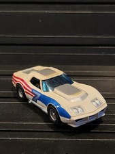 AFX Chevy Corvette Stingray 7 White Blue Red Goodyear HO Slot Car Used Vintage