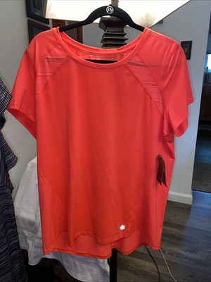 Tek Gear Workout Essential DryTek Short Sleeve Shirt Top Women's Plus XL Orange