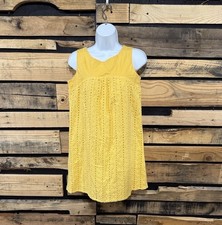 Nick And Mo Marigold Yellow Eyelet Dress With Sunflower Detail Buttons Size S