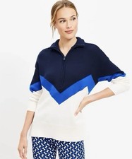 Lou Grey Zig Zag Half Zip Tunic Sweater - Size Small