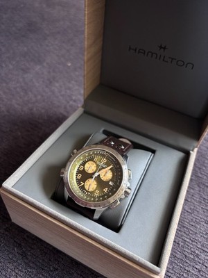 Barely used Hamilton Khaki Aviation X-Wind Chrono Quartz Green Men's Watch