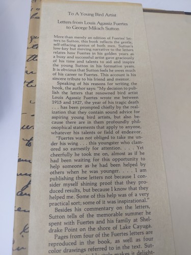 TO A YOUNG BIRD ARTIST: SELECTED LETTERS FROM LOUIS Louis Agassiz Fuertes Sutton - Picture 4 of 9