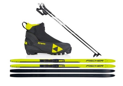Fischer Kinder Langlaufski-Set Sprint Crown - Ski + Bindung + Schuhe + Stöcke/25