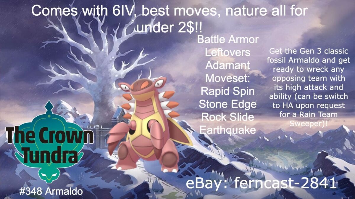 Pokemon Sword and Shield Choose a Shiny Fossil 6IV Battle Ready Fast  Delivery