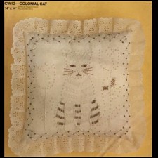 Candlewick Kitty Cat Pillow KIT  COLONIAL CAT  NOS Sealed 14 x14  