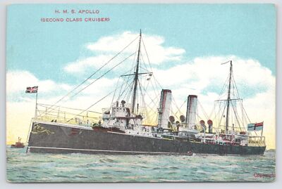 Transportation~HMS Apollo~British Royal Navy Battleship~2nd Class Cruiser~Vtg PC