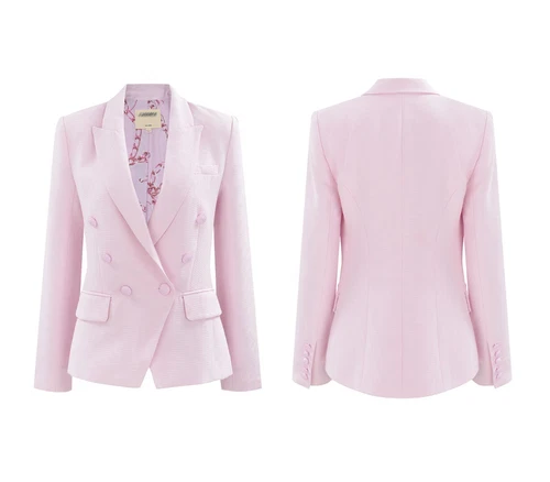 Authentischer zweireihiger Damen-Blazer Mantel Jacke von L'Agence Kenzie helllila - Bild 2 von 11