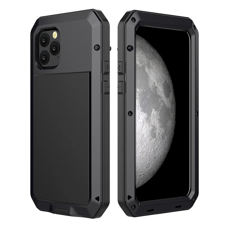 Funda protectora de metal impermeable a prueba de golpes para iPhone 11 12 13 14 15 16 vidrio templado Foto 2 de 4
