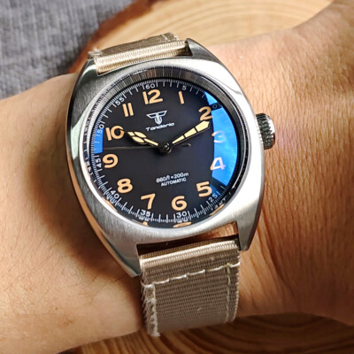 36mm Tandorio Black Dial Sapphire Glass NH35A Automatic Mens